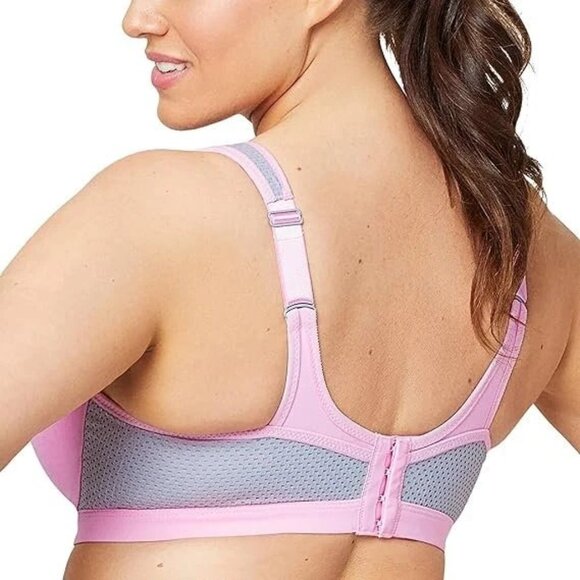 Pink and Gray Women's Sports Bra - Picture 2 of 10
